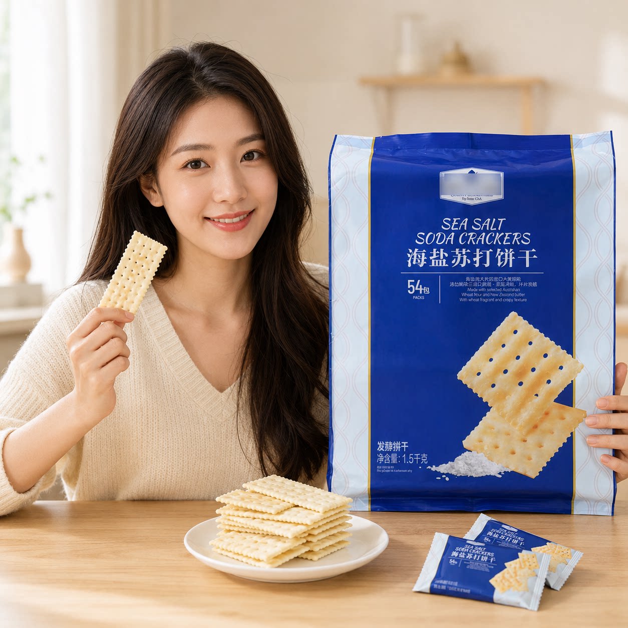 山姆海盐苏打饼干1.5kg家庭装图片
