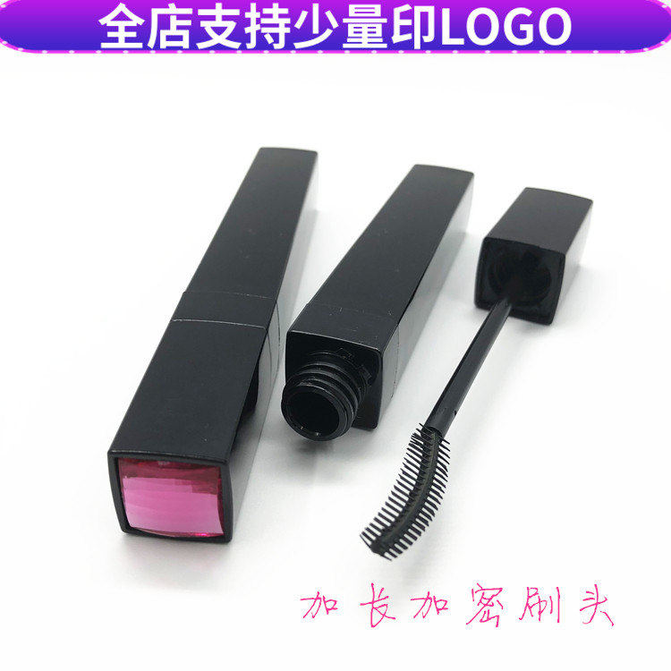 DIY大号方形硅胶头睫毛膏空管12ml 高档带钻全黑睫毛管睫毛膏材料