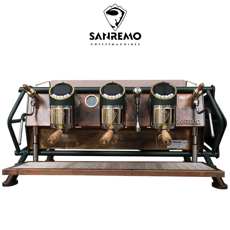 意大利进口Sanremo/赛瑞蒙Cafe Racer叛逆版双头三头半自动咖啡机