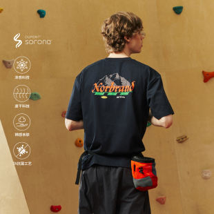 TEE 户外通勤休闲百搭短袖 NORYBRAND 运动主题山脉印花圆领T恤