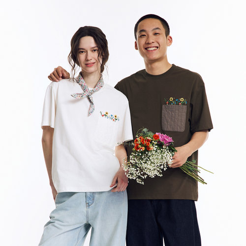 norybrand绣花口袋短袖