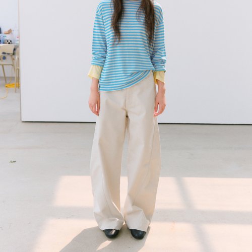 NORYBRAND Arc-01酵洗棉涤混纺廓形牛仔弯刀裤百搭休闲裤通勤长裤