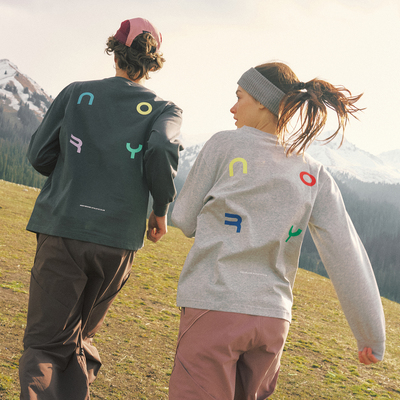 NORYBRAND户外运动  彩色字母印花索罗娜凉感速干百搭长袖T恤上衣