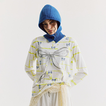 NORYBRAND 女生系列手绘涂鸦免子正背两穿长袖 休闲打底衫T恤上衣