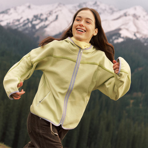 NORYBRAND 「松弛感卫衣」麦穗颗粒撞色织带拼接连帽外套通勤上衣