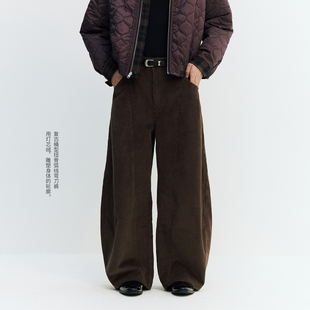 男女过冬休闲裤 加厚灯芯绒宽松百搭 桶型扭骨弯刀裤 NORYBRAND