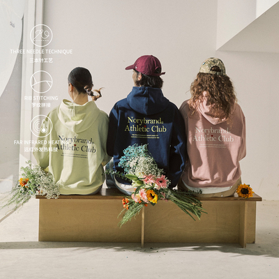 [全衣三本针]NORYBRAND运动通勤俱乐部BOXY宽松休闲连帽加绒卫衣