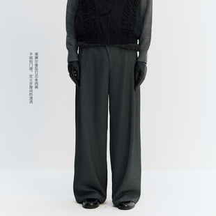 休闲宽松阔腿长裤 时尚 莱赛尔垂坠不规则门襟灯芯条西裤 NORYBRAND