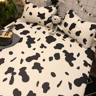 速发纯棉.件全棉儿童男孩1单5米学生宿舍单人件奶牛床笠三风套