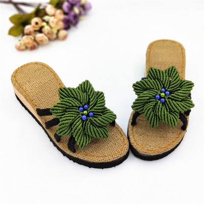 清凉松糕底编织DIY材料视频拖鞋