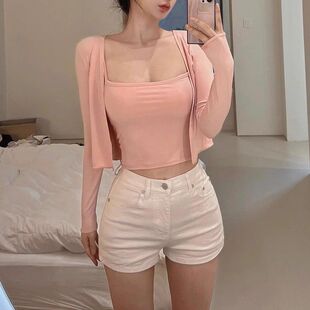 显瘦直筒辣妹热裤 女2026夏季 子ins潮 牛仔短裤 小个子白色高腰修身