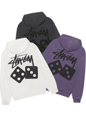 阿伦777 Stussy Dice Zip Hoodie 25SS新款水洗骰子拉链卫衣帽衫