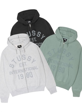 阿伦777 Stussy Established Zip Hoodie 25FW拉链卫衣1980连帽衫
