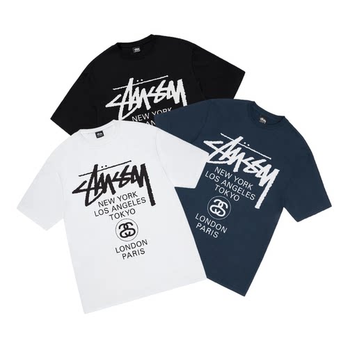 Stussy25SS经典世界巡游短袖T恤