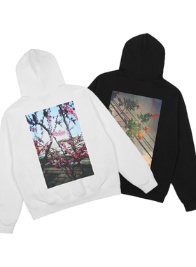 阿伦777 Fear Of God Essentials 19FW相片加州花卉加绒卫衣帽衫