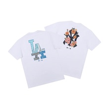 阿伦777 New Era x MLB联名纽约洋基队花卉后背印花短袖T恤男女