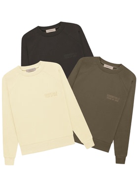 阿伦777 Fear Of God Essentials 22FW植绒压花字母套头圆领卫衣