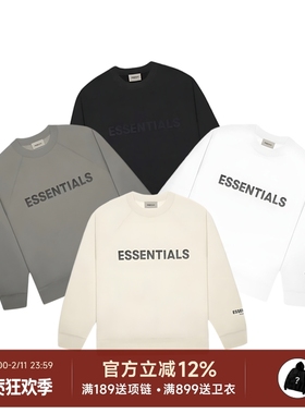 阿伦777 Fear Of God Essentials FOG胸前字母Logo圆领套头卫衣男