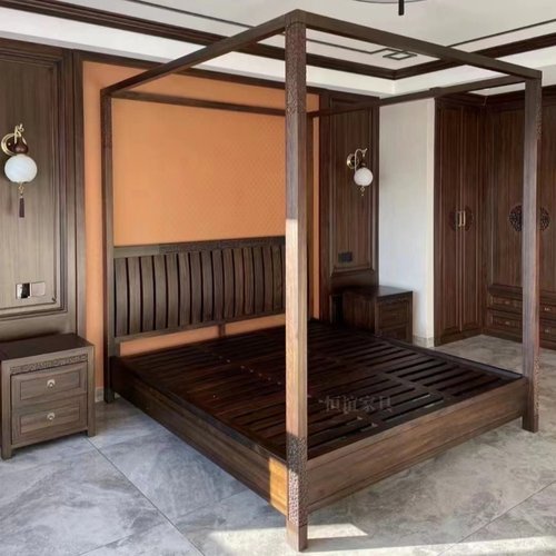 爱里古夷苏木君和架子床黑檀家具