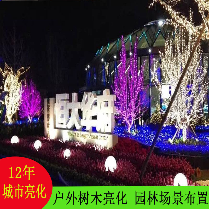 北京树木装饰亮化工程公司 LED灯帘 天幕造型彩灯节日灯装饰 布置