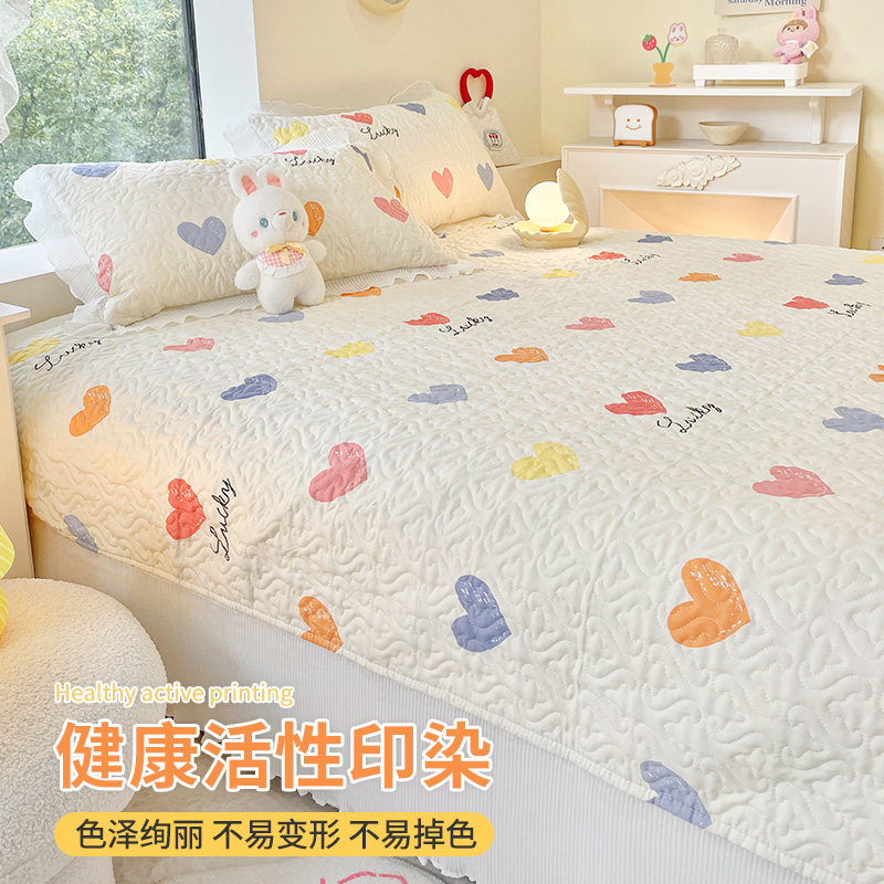 极速女生夏季床单单件水洗棉防滑款被单1K.5米双人炕单枕套三件套