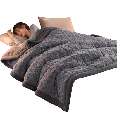 加绒毛毯秋冬季加厚盖毯