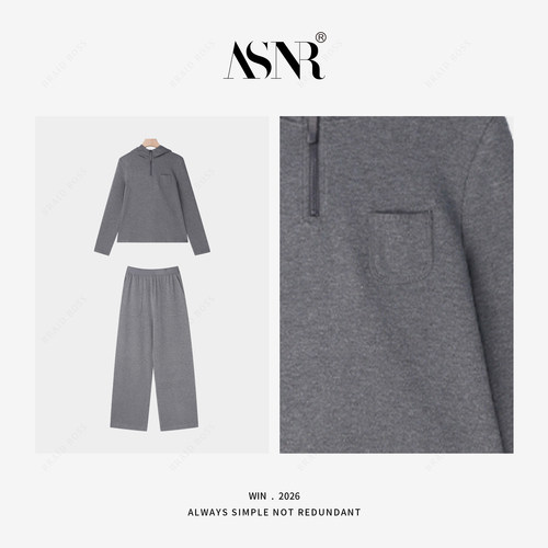 BRAID丨26SS/ ams半拉链小口袋连帽卫衣/显瘦贴袋裤；套装 4ST12