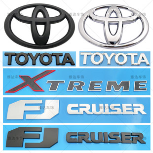 适用丰田FJ酷路泽车标 CRUISER字母车标装饰贴后尾门标黑武士车标