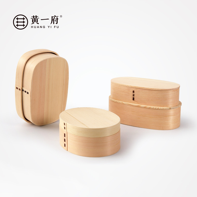黄一府木质干果盒零食创意带盖