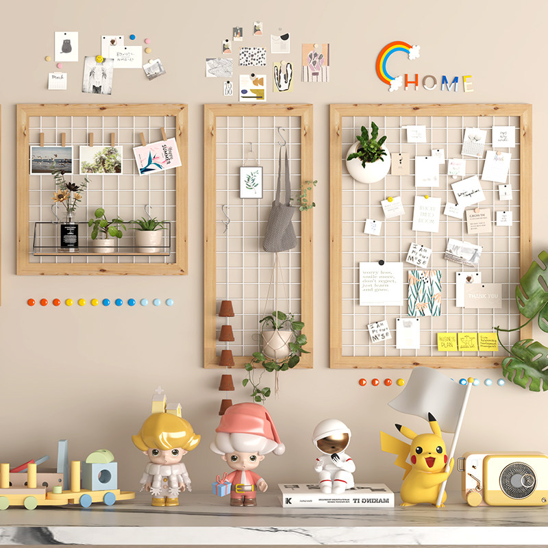 幼儿园网格架环创作品展示架子壁挂墙面装饰植物角花架置物架阳台