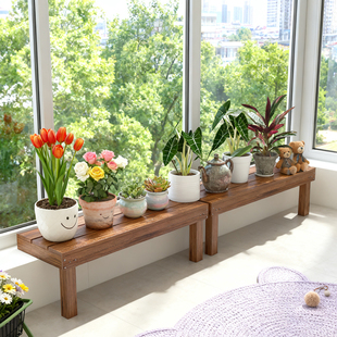 实木窗台延伸板台沿加宽扩展植物多肉花盆栽落地式阳台花架置物架