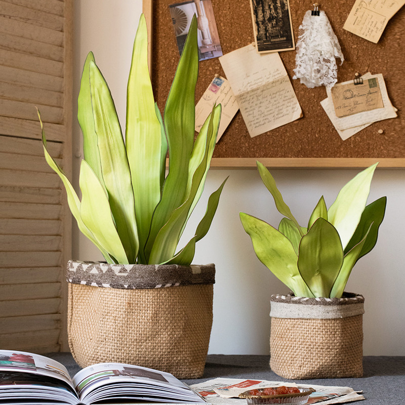 麻布手工编织花盆套盆装饰花器收纳篮阳台花园北欧艺术摆件