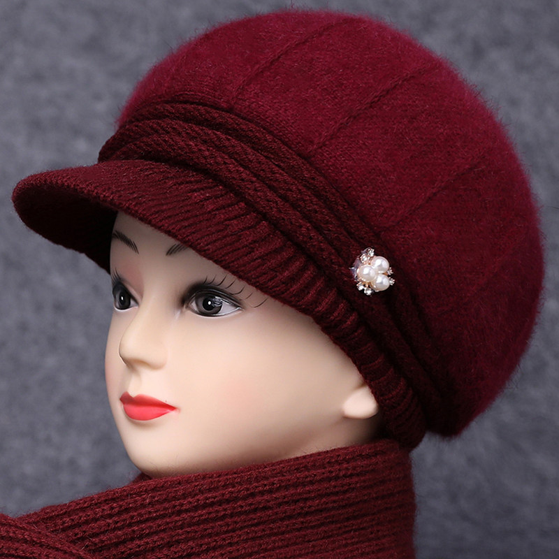 冬天中老年人帽子女老人奶奶兔毛线针织帽老太太冬季保暖妈妈围巾,服饰配件/皮带/帽子/围巾,帽子,淘宝优惠券,粉丝福利购,淘宝优惠卷