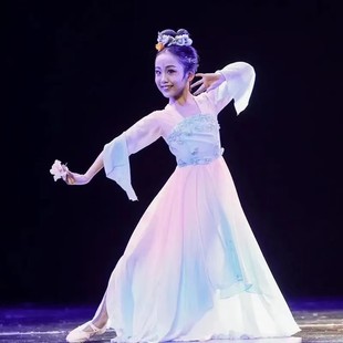 桃李杯儿童表演服簪花引舞蹈服飘逸剧目艺考服汉唐古典舞演出服女