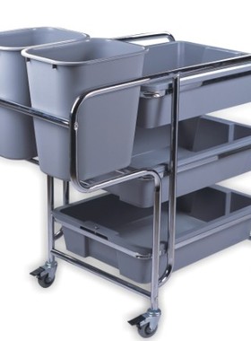 白云AF08168餐车 大号餐盘收集车三层餐厅饭店收碗碟不锈钢手推车