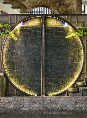 室内落地假山喷泉加湿器流水屏风