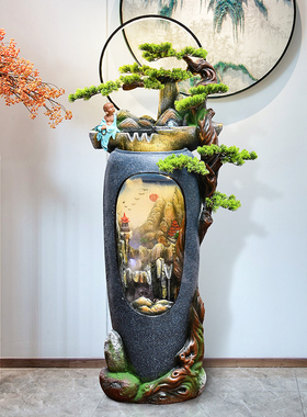 客厅办公室假山流水摆件装饰品