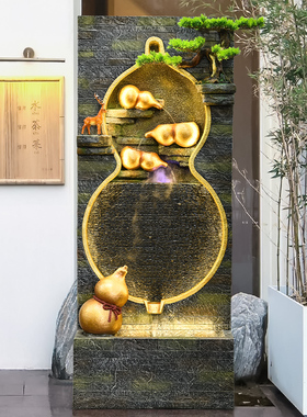 葫芦水幕墙流水墙屏风循环水摆件