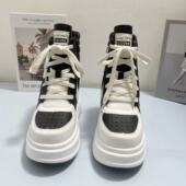 男女同款 春夏款 真皮情侣百搭33 45码 隐形增高15CM时尚 休闲小白鞋