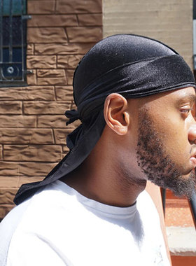 velour Hiphop VELVET DURAG head scarf 系带嘻哈丝绒街舞头巾潮