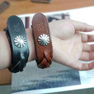 RRL皮带皮环介子手工皮带腰带复古牛皮配饰阿美咔叽养牛潮