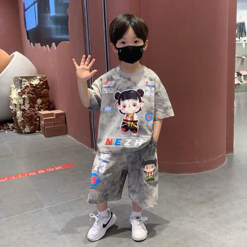 哪吒衣服男童短袖套装帅气时髦