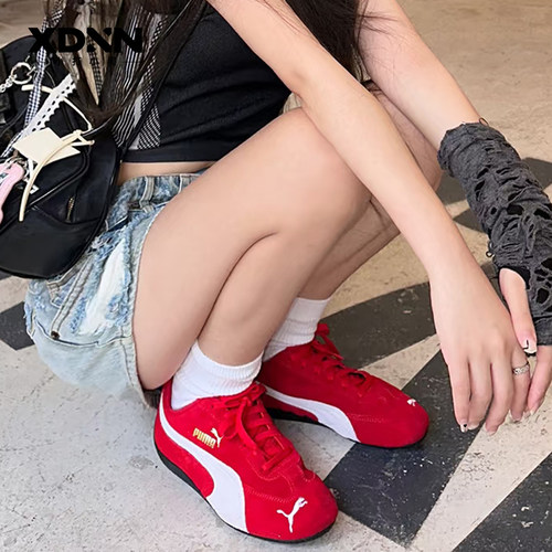 PUMA彪马 Speedcat ROSE同款男赛车鞋红色女德训鞋跑步鞋.