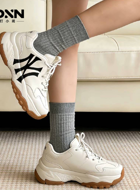 MLB 冬季正品情侣老爹鞋厚底女鞋休闲鞋跑步鞋男增高运动鞋SHC1