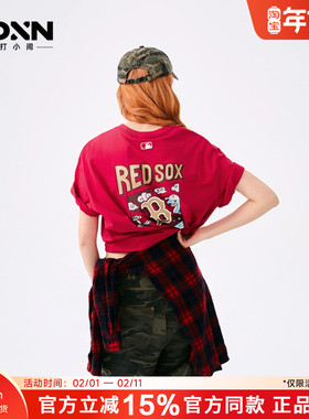 MLB短袖春季女宽松NY运动纯棉情侣白色潮牌黑色男士T恤上衣TSQ02