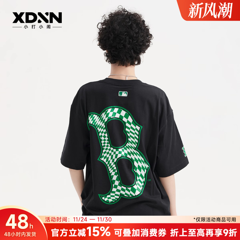 MLB印花新款短袖男宽松ny夏季