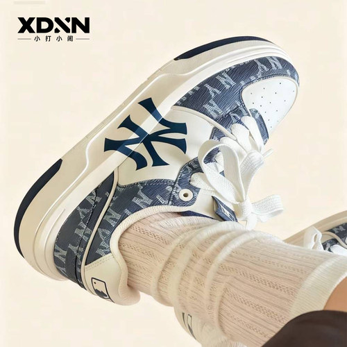 MLB男女情侣系带满印老花学长鞋