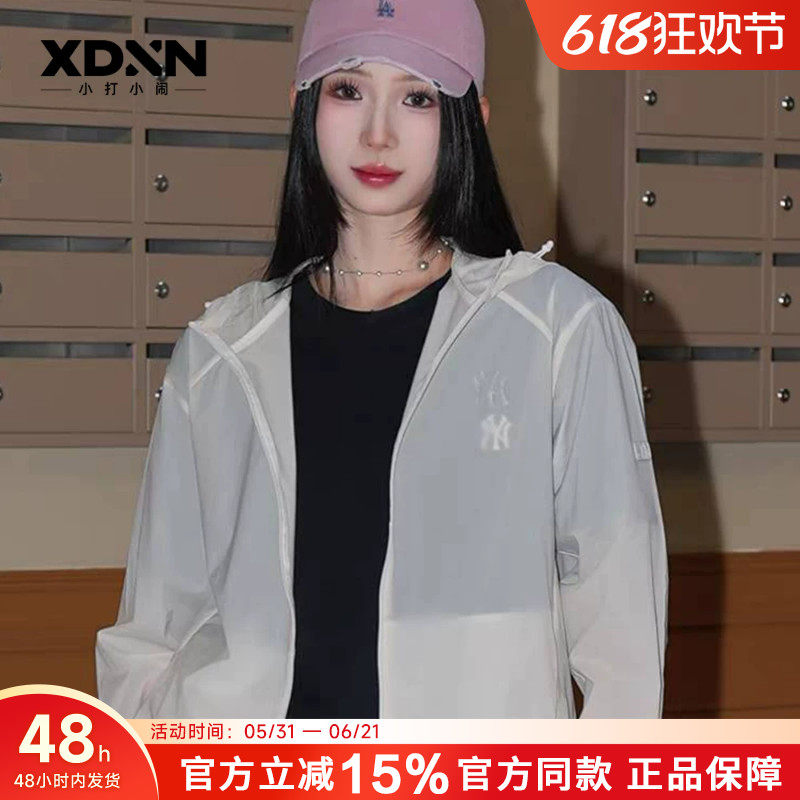 MLB户外薄款休闲女款夹克防晒罩衫连帽防晒服外套男上衣WJV70