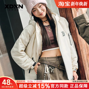 MLB官方25秋冬新款 羽绒服DJB01 男女情侣纯色百搭冲锋衣保暖轻薄款