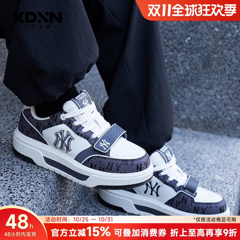 MLB 25秋季新款复古情侣板鞋女厚底满印老花男学长鞋运动鞋SXP02